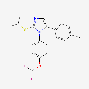 molecular formula C20H20F2N2OS B2776272 1-(4-(difluoromethoxy)phenyl)-2-(isopropylthio)-5-(p-tolyl)-1H-imidazole CAS No. 1226435-97-7