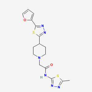 2-(4-(5-(furan-2-yl)-1,3,4-thiadiazol-2-yl)piperidin-1-yl)-N-(5-methyl-1,3,4-thiadiazol-2-yl)acetamide