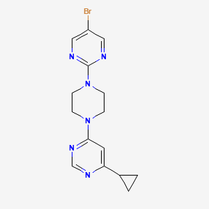 molecular formula C15H17BrN6 B2776279 4-[4-(5-Bromopyrimidin-2-yl)piperazin-1-yl]-6-cyclopropylpyrimidine CAS No. 2380099-02-3