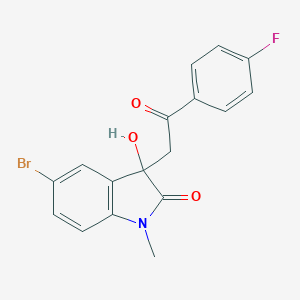 molecular formula C17H13BrFNO3 B277628 5-bromo-3-[2-(4-fluorophenyl)-2-oxoethyl]-3-hydroxy-1-methyl-1,3-dihydro-2H-indol-2-one 