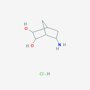 molecular formula C7H14ClNO2 B2776282 5-Aminobicyclo[2.2.1]heptane-2,3-diol;hydrochloride CAS No. 2305252-75-7