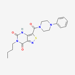 molecular formula C20H23N5O3S B2776290 6-butyl-3-(4-phenylpiperazine-1-carbonyl)-4H,5H,6H,7H-[1,2]thiazolo[4,3-d]pyrimidine-5,7-dione CAS No. 1251623-77-4