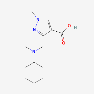 molecular formula C13H21N3O2 B2776297 3-[[Cyclohexyl(methyl)amino]methyl]-1-methylpyrazole-4-carboxylic acid CAS No. 1975118-96-7