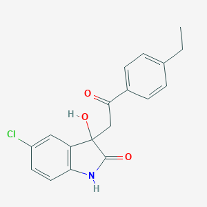 molecular formula C18H16ClNO3 B277630 5-chloro-3-[2-(4-ethylphenyl)-2-oxoethyl]-3-hydroxy-1,3-dihydro-2H-indol-2-one 