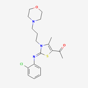 molecular formula C19H24ClN3O2S B2776301 (Z)-1-(2-((2-chlorophenyl)imino)-4-methyl-3-(3-morpholinopropyl)-2,3-dihydrothiazol-5-yl)ethanone CAS No. 905766-03-2