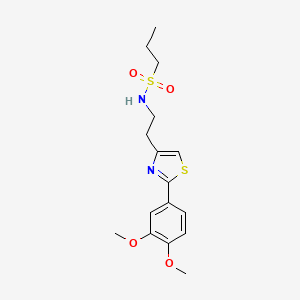 molecular formula C16H22N2O4S2 B2776307 N-(2-(2-(3,4-dimethoxyphenyl)thiazol-4-yl)ethyl)propane-1-sulfonamide CAS No. 863512-36-1