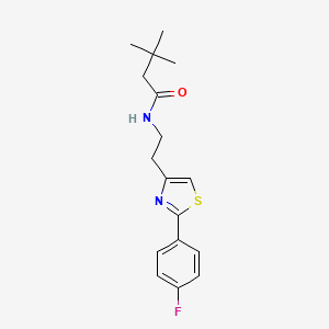 N-[2-[2-(4-fluorophenyl)-1,3-thiazol-4-yl]ethyl]-3,3-dimethylbutanamide