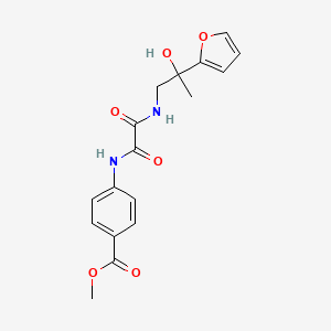 molecular formula C17H18N2O6 B2776332 Methyl 4-(2-((2-(furan-2-yl)-2-hydroxypropyl)amino)-2-oxoacetamido)benzoate CAS No. 1396846-27-7