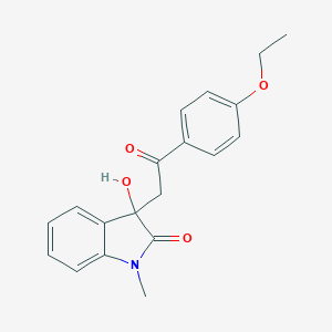 molecular formula C19H19NO4 B277634 3-[2-(4-Ethoxy-phenyl)-2-oxo-ethyl]-3-hydroxy-1-methyl-1,3-dihydro-indol-2-one 