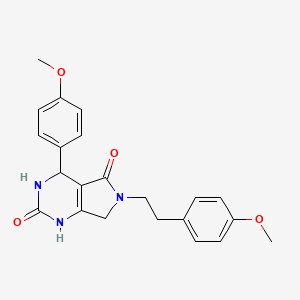 molecular formula C22H23N3O4 B2776351 6-(4-methoxyphenethyl)-4-(4-methoxyphenyl)-3,4,6,7-tetrahydro-1H-pyrrolo[3,4-d]pyrimidine-2,5-dione CAS No. 931660-90-1