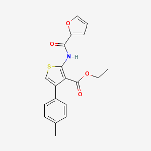 molecular formula C19H17NO4S B2776361 乙酸 2-(呋喃-2-羧酰胺基)-4-(对甲苯基)噻吩-3-羧酸酯 CAS No. 306281-00-5