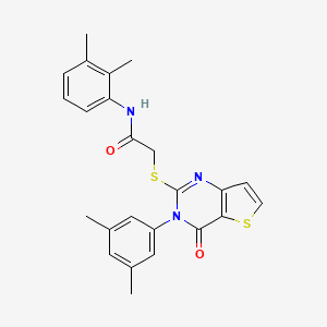 molecular formula C24H23N3O2S2 B2776363 N-(2,3-二甲基苯基)-2-{[3-(3,5-二甲基苯基)-4-氧代-3,4-二氢噻吩[3,2-d]嘧啶-2-基]硫基}乙酰胺 CAS No. 1260940-59-7