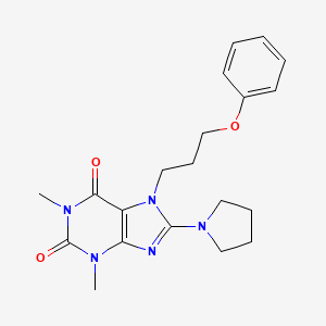 1,3-dimethyl-7-(3-phenoxypropyl)-8-(pyrrolidin-1-yl)-1H-purine-2,6(3H,7H)-dione