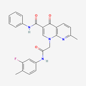 molecular formula C25H21FN4O3 B2776373 1-(2-((3-fluoro-4-methylphenyl)amino)-2-oxoethyl)-7-methyl-4-oxo-N-phenyl-1,4-dihydro-1,8-naphthyridine-3-carboxamide CAS No. 1251705-74-4