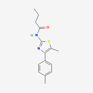 molecular formula C15H18N2OS B2776391 N-[5-methyl-4-(4-methylphenyl)-1,3-thiazol-2-yl]butanamide CAS No. 448939-98-8