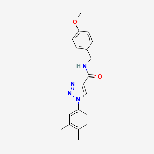 molecular formula C19H20N4O2 B2776404 1-(3,4-dimethylphenyl)-N-(4-methoxybenzyl)-1H-1,2,3-triazole-4-carboxamide CAS No. 1326918-58-4