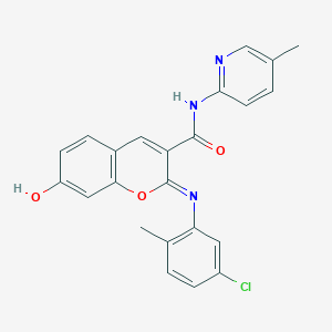 molecular formula C23H18ClN3O3 B2776414 (2Z)-2-[(5-chloro-2-methylphenyl)imino]-7-hydroxy-N-(5-methylpyridin-2-yl)-2H-chromene-3-carboxamide CAS No. 1327181-88-3