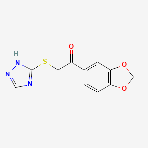 molecular formula C11H9N3O3S B2776441 1-(1,3-苯并二氧杂环-5-基)-2-(1H-1,2,4-三唑-3-基硫基)乙酮 CAS No. 690646-72-1