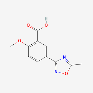 molecular formula C11H10N2O4 B2776442 2-Methoxy-5-(5-methyl-1,2,4-oxadiazol-3-yl)benzoic acid CAS No. 2279124-57-9