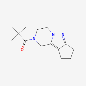 molecular formula C14H21N3O B2776447 2,2-二甲基-1-(3,4,8,9-四氢-1H-环戊[3,4]嘧啶并[1,5-a]嘧啶-2(7H)-基)丙酮 CAS No. 2034455-69-9