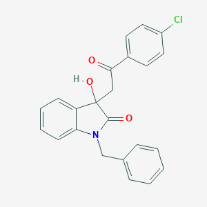 molecular formula C23H18ClNO3 B277645 1-benzyl-3-[2-(4-chlorophenyl)-2-oxoethyl]-3-hydroxy-1,3-dihydro-2H-indol-2-one 