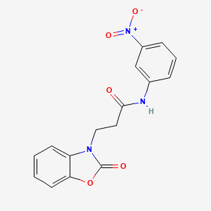 molecular formula C16H13N3O5 B2776452 N-(3-nitrophenyl)-3-(2-oxo-1,3-benzoxazol-3(2H)-yl)propanamide CAS No. 831234-22-1
