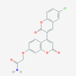 molecular formula C20H12ClNO6 B2776464 2-[4-(6-Chloro-2-oxochromen-3-yl)-2-oxochromen-7-yl]oxyacetamide CAS No. 869079-49-2