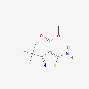 molecular formula C9H14N2O2S B2776466 Methyl 5-amino-3-tert-butyl-1,2-thiazole-4-carboxylate CAS No. 2138226-81-8