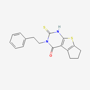 2-mercapto-3-(2-phenylethyl)-3,5,6,7-tetrahydro-4H-cyclopenta[4,5]thieno[2,3-d]pyrimidin-4-one