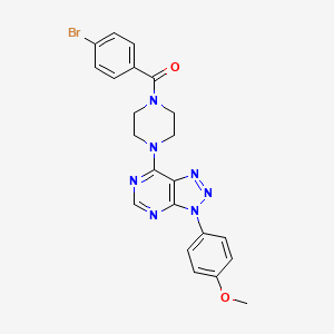 molecular formula C22H20BrN7O2 B2776480 (4-溴苯基)(4-(3-(4-甲氧基苯基)-3H-[1,2,3]噻唑并[4,5-d]嘧啶-7-基)哌嗪-1-基)甲酮 CAS No. 920204-46-2