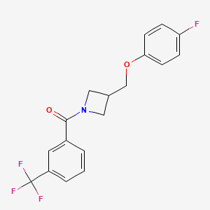 molecular formula C18H15F4NO2 B2776481 (3-((4-Fluorophenoxy)methyl)azetidin-1-yl)(3-(trifluoromethyl)phenyl)methanone CAS No. 2034229-77-9