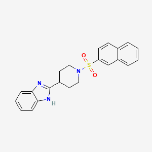 molecular formula C22H21N3O2S B2776490 2-(1-萘基磺酰基哌啶-4-基)-1H-苯并咪唑 CAS No. 836691-81-7