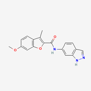 molecular formula C18H15N3O3 B2776492 N-(1H-吲唑-6-基)-6-甲氧基-3-甲基苯并呋喃-2-甲酰胺 CAS No. 1219914-89-2