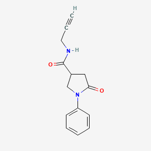 molecular formula C14H14N2O2 B2776499 5-氧代-1-苯基-N-丙-2-炔基吡咯烷-3-羧酰胺 CAS No. 1048888-56-7