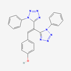 molecular formula C22H16N8O B2776504 4-(2,2-双(1-苯基-1H-四唑-5-基)乙烯基)苯酚 CAS No. 326008-38-2