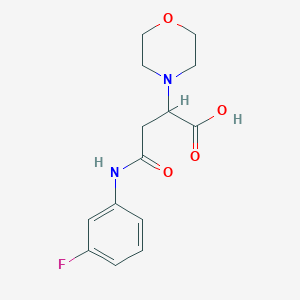 molecular formula C14H17FN2O4 B2776505 4-((3-氟苯基)氨基)-2-吗啉基-4-氧代丁酸 CAS No. 873570-41-3