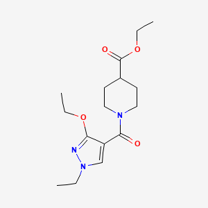 ethyl 1-(3-ethoxy-1-ethyl-1H-pyrazole-4-carbonyl)piperidine-4-carboxylate