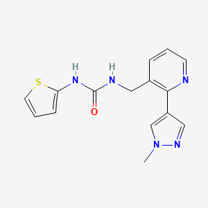molecular formula C15H15N5OS B2776519 1-((2-(1-甲基-1H-吡唑-4-基)吡啶-3-基)甲基)-3-(噻吩-2-基)脲 CAS No. 2034522-40-0