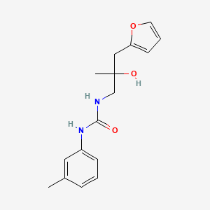 molecular formula C16H20N2O3 B2776521 1-(3-(Furan-2-yl)-2-hydroxy-2-methylpropyl)-3-(m-tolyl)urea CAS No. 1788833-17-9