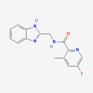 molecular formula C15H13FN4O B2776523 N-[(1H-1,3-benzodiazol-2-yl)methyl]-5-fluoro-3-methylpyridine-2-carboxamide CAS No. 2415599-50-5