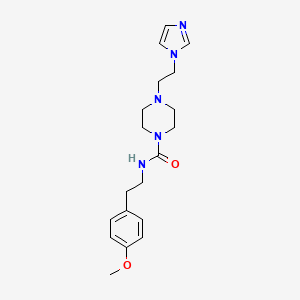 molecular formula C19H27N5O2 B2776529 4-(2-(1H-imidazol-1-yl)ethyl)-N-(4-methoxyphenethyl)piperazine-1-carboxamide CAS No. 1396887-23-2