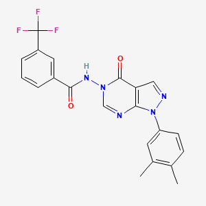 N-(1-(3,4-dimethylphenyl)-4-oxo-1H-pyrazolo[3,4-d]pyrimidin-5(4H)-yl)-3-(trifluoromethyl)benzamide