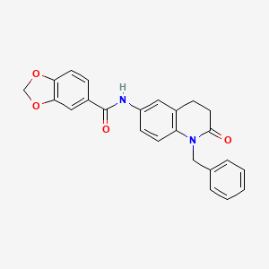 molecular formula C24H20N2O4 B2776544 N-(1-benzyl-2-oxo-1,2,3,4-tetrahydroquinolin-6-yl)benzo[d][1,3]dioxole-5-carboxamide CAS No. 954609-07-5