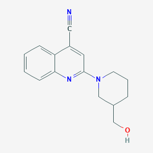 molecular formula C16H17N3O B2776547 2-[3-(羟甲基)哌啶-1-基]喹啉-4-碳腈 CAS No. 1498592-04-3