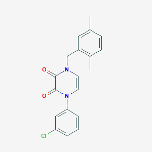 1-(3-Chlorophenyl)-4-[(2,5-dimethylphenyl)methyl]pyrazine-2,3-dione