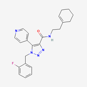 molecular formula C23H24FN5O B2776550 N-(2-(cyclohex-1-en-1-yl)ethyl)-1-(2-fluorobenzyl)-5-(pyridin-4-yl)-1H-1,2,3-triazole-4-carboxamide CAS No. 2034248-59-2