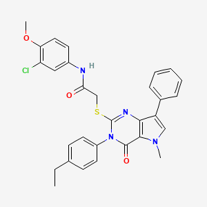 N-(3-chloro-4-methoxyphenyl)-2-((3-(4-ethylphenyl)-5-methyl-4-oxo-7-phenyl-4,5-dihydro-3H-pyrrolo[3,2-d]pyrimidin-2-yl)thio)acetamide