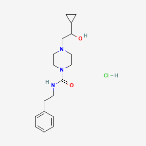 molecular formula C18H28ClN3O2 B2776563 4-(2-环丙基-2-羟基乙基)-N-苯乙基哌嗪-1-甲酰胺 盐酸盐 CAS No. 1396884-12-0