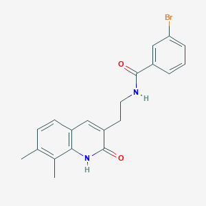 B2776570 3-bromo-N-[2-(7,8-dimethyl-2-oxo-1H-quinolin-3-yl)ethyl]benzamide CAS No. 851407-81-3