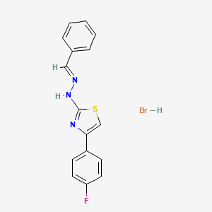 molecular formula C16H13BrFN3S B2776573 (E)-2-(2-苄亚甲基肼基)-4-(4-氟苯基)噻唑盐酸盐 CAS No. 1217203-60-5